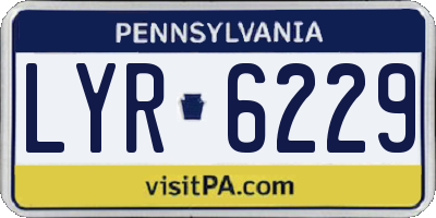 PA license plate LYR6229