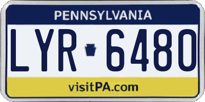PA license plate LYR6480