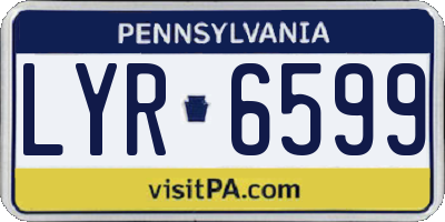 PA license plate LYR6599