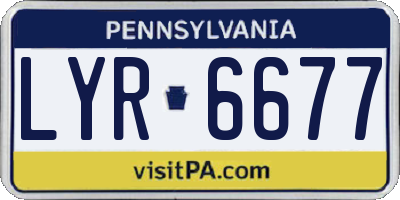 PA license plate LYR6677