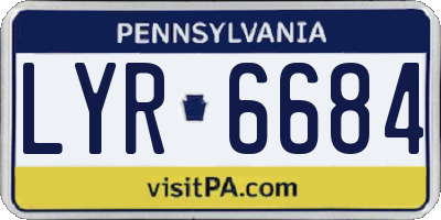 PA license plate LYR6684