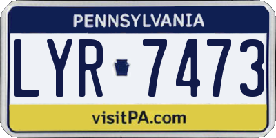 PA license plate LYR7473