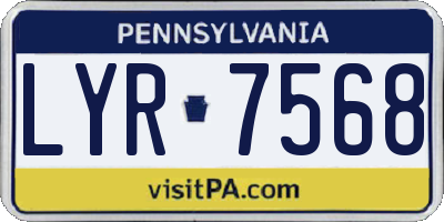PA license plate LYR7568