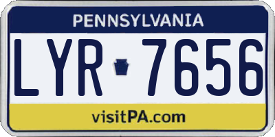 PA license plate LYR7656