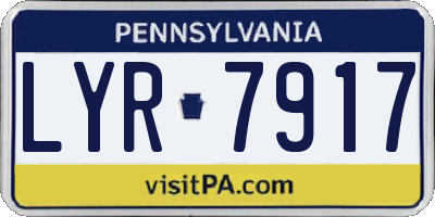 PA license plate LYR7917