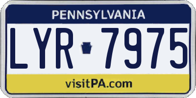 PA license plate LYR7975
