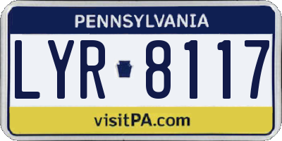 PA license plate LYR8117