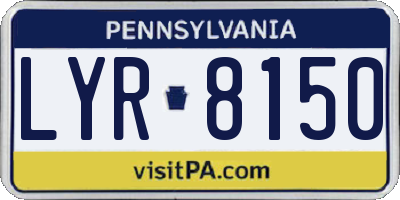 PA license plate LYR8150