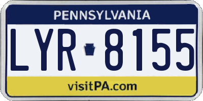 PA license plate LYR8155