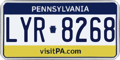 PA license plate LYR8268