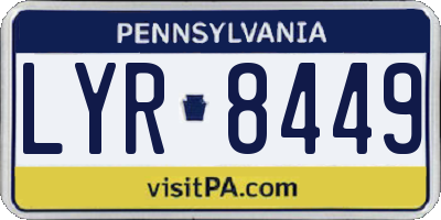 PA license plate LYR8449