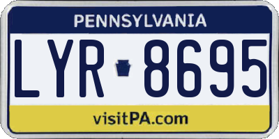 PA license plate LYR8695