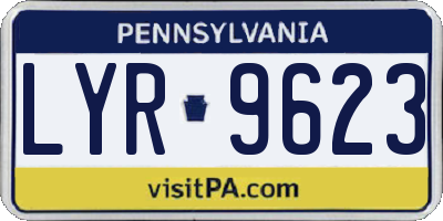 PA license plate LYR9623