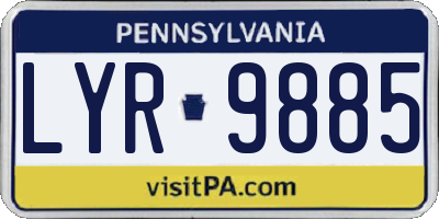 PA license plate LYR9885