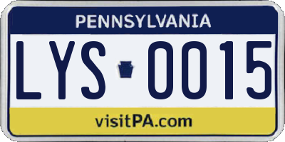 PA license plate LYS0015