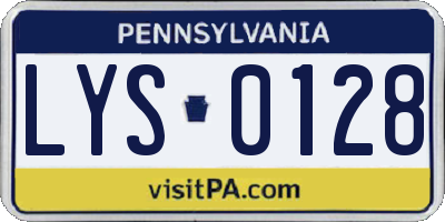 PA license plate LYS0128