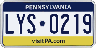 PA license plate LYS0219