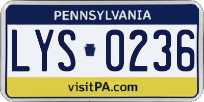 PA license plate LYS0236