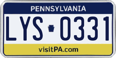 PA license plate LYS0331