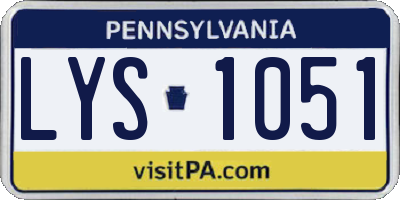 PA license plate LYS1051