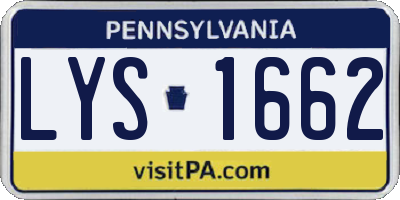 PA license plate LYS1662