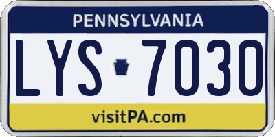 PA license plate LYS7030
