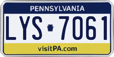 PA license plate LYS7061