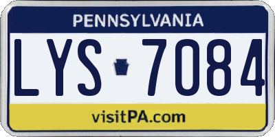 PA license plate LYS7084