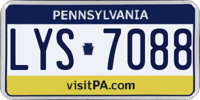 PA license plate LYS7088