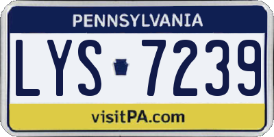 PA license plate LYS7239
