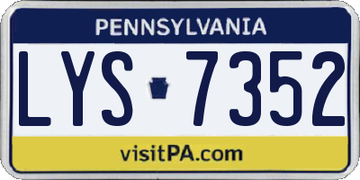 PA license plate LYS7352