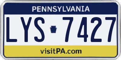 PA license plate LYS7427