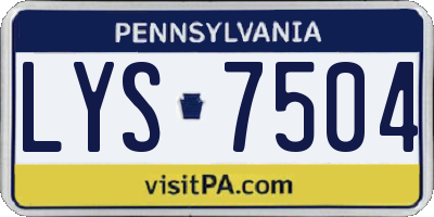 PA license plate LYS7504