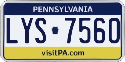 PA license plate LYS7560