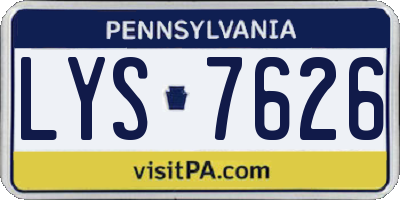 PA license plate LYS7626