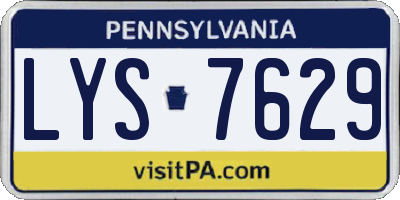 PA license plate LYS7629