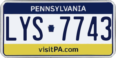 PA license plate LYS7743