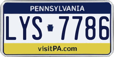 PA license plate LYS7786