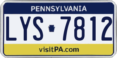 PA license plate LYS7812