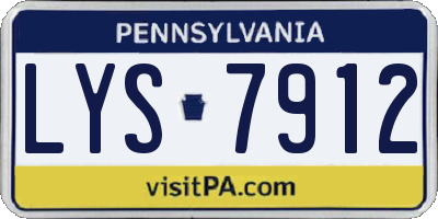 PA license plate LYS7912