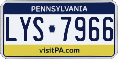PA license plate LYS7966