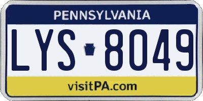 PA license plate LYS8049