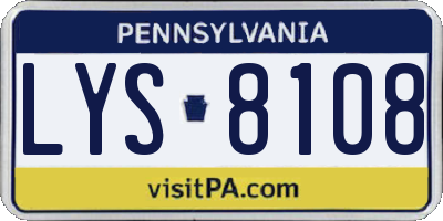 PA license plate LYS8108