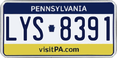 PA license plate LYS8391