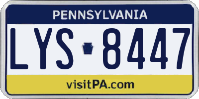 PA license plate LYS8447