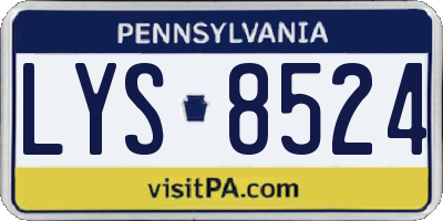 PA license plate LYS8524