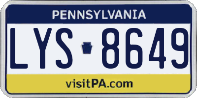 PA license plate LYS8649