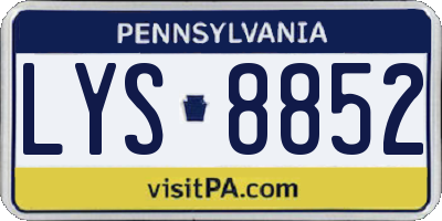 PA license plate LYS8852