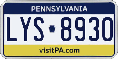 PA license plate LYS8930