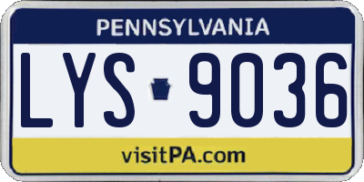 PA license plate LYS9036
